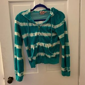 Juicy Couture tie dye teal track hoodie